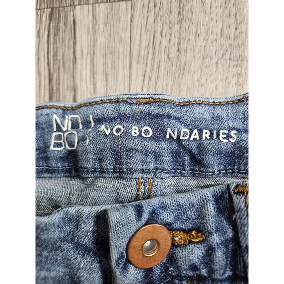 (3/$35) No Boundaries Jeans Womens 5 Blue Distressed Ripped Skinny Stretch Denim - Picture 4 of 11